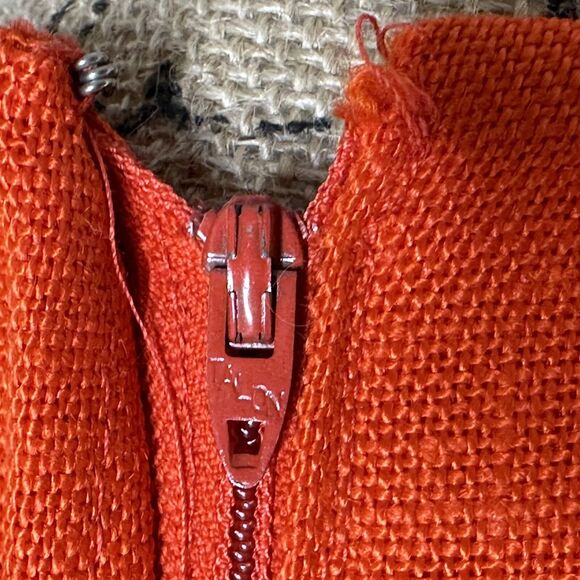 60s Vtg Mr Mort by Stan Herman Mod Shift Dress Sz 9 Tomato Red Orange Deadstock - Picture 12 of 16